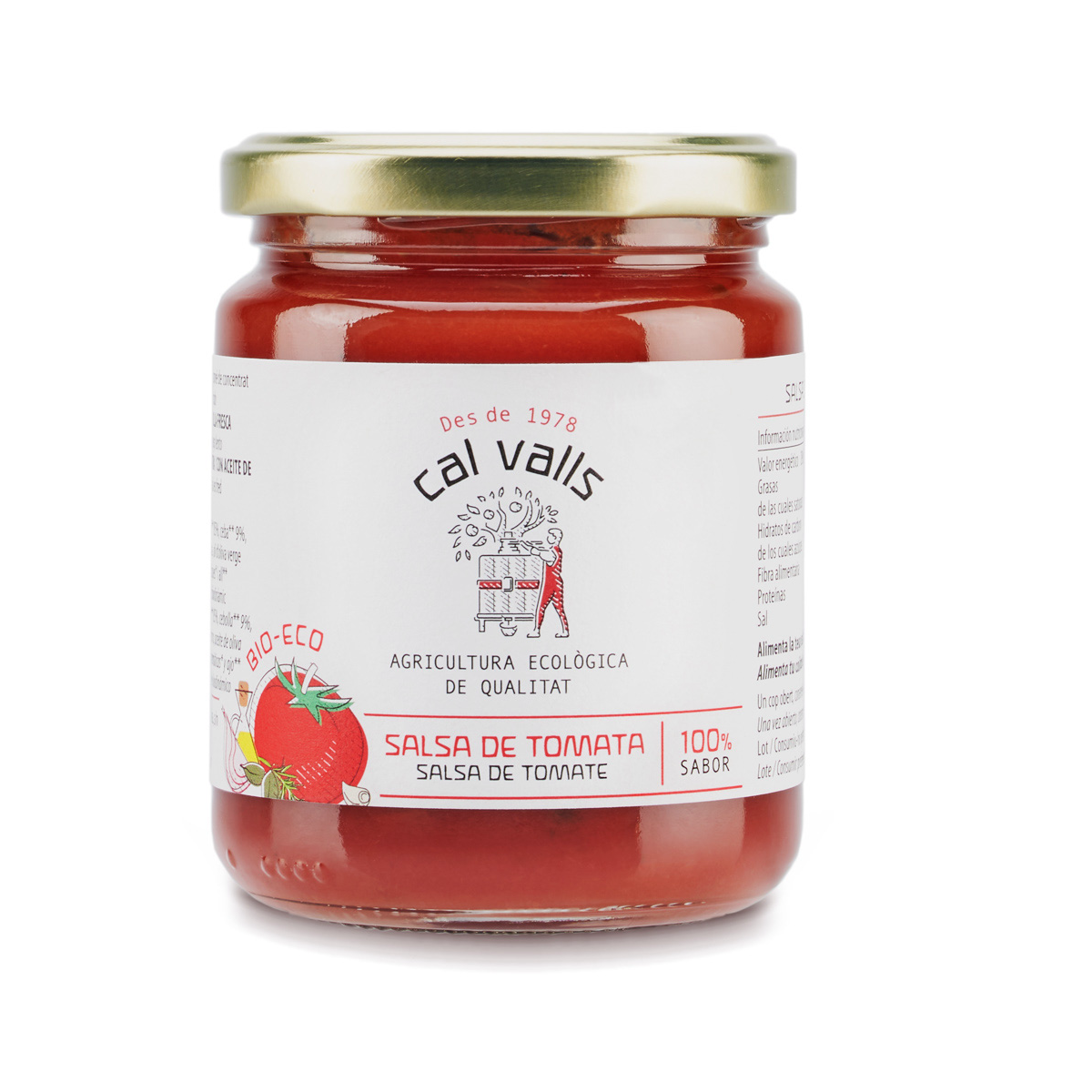 Tomatsås med basilika ECO Cal Valls 350 g