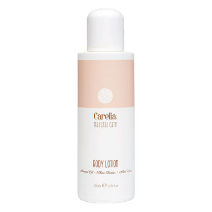 Loción Corporal segura durante el embarazo de Almendras Dulces, Manteca Karité y Aloe Vera Carelia 200 ml