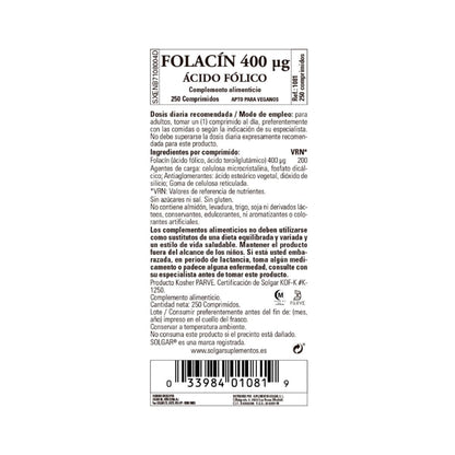 Folacine foliumzuur 250 capsules