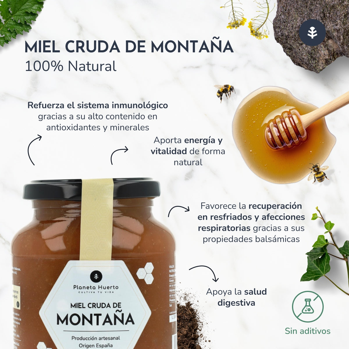 Surowy miód górski Planeta Huerto 1 kg