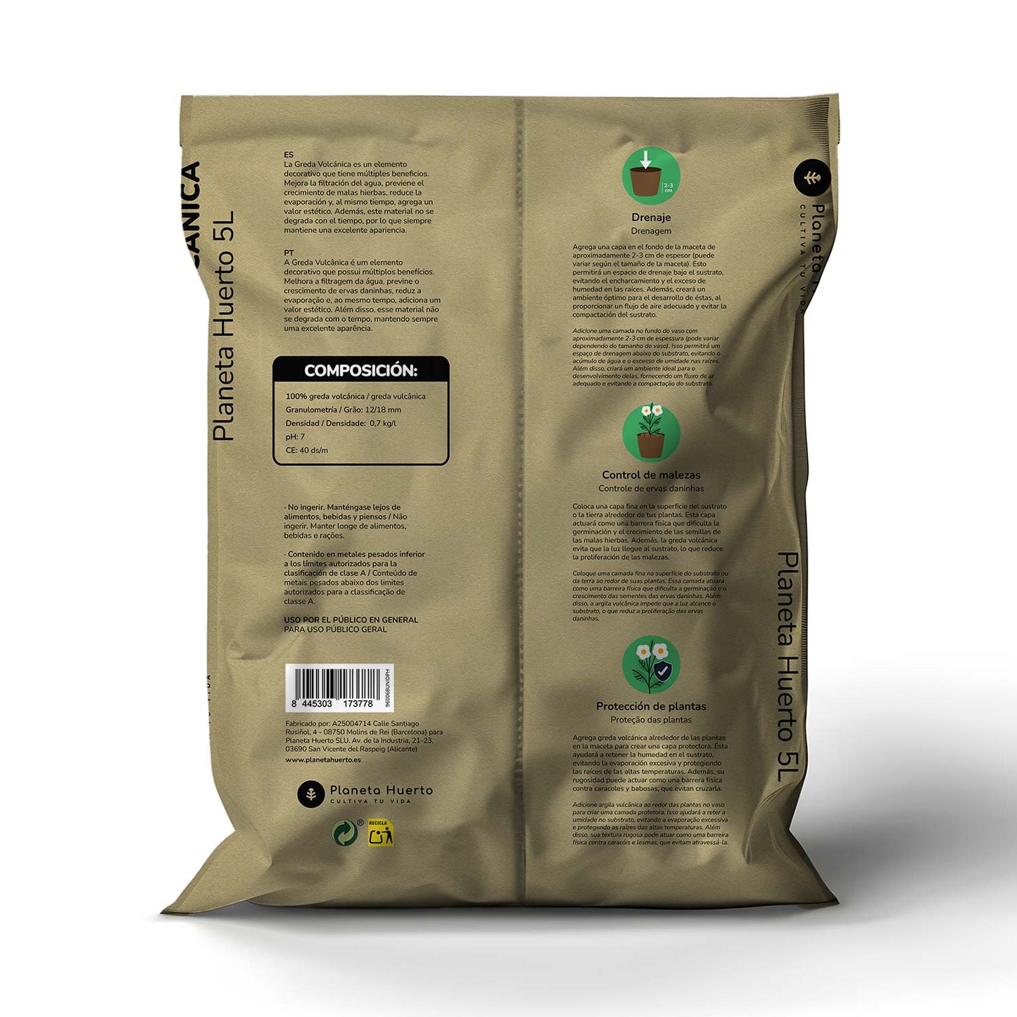 Volcanic grease Planeta Huerto 5 Litres