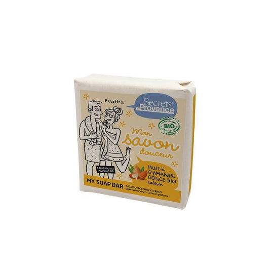 Saponetta all'olio di mandorle dolci BIO + profumo Calisson Secrets de Provence 100 g