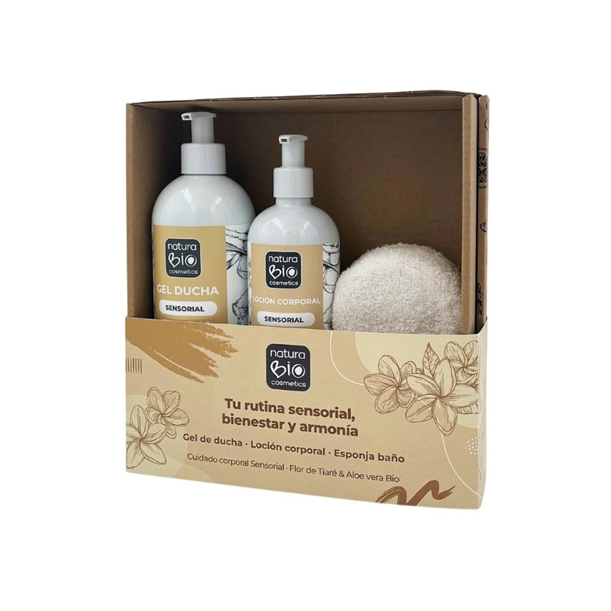 Pakket Sensoriële lichaamsverzorging + cadeau NaturaBIO Cosmetics geschenkdoos