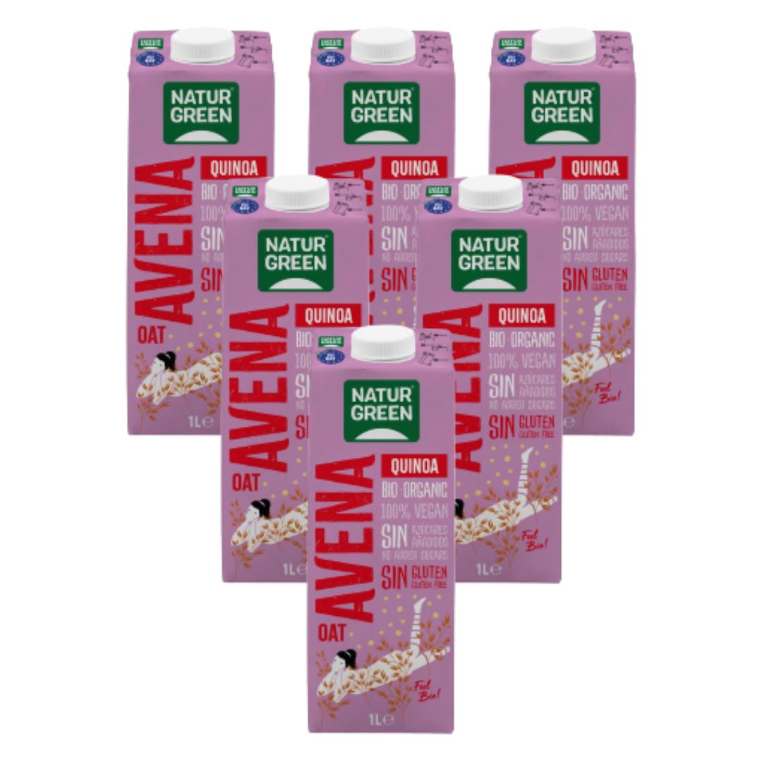 6er-Pack glutenfreies Bio-Getränk aus Hafer und Quinoa NaturGreen 1 l
