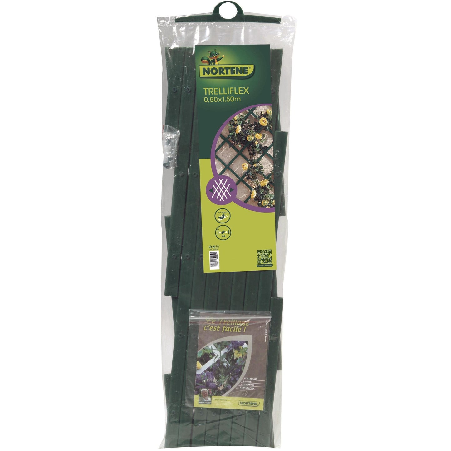 Extendable PVC trellis 0.5x1.5 m green Trelliflex Nortene