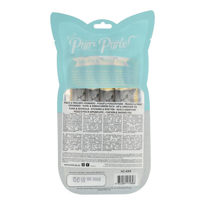Kit Cat PurrPuree - Poulet et poisson fumé 60 g Snack crémeux pour chats