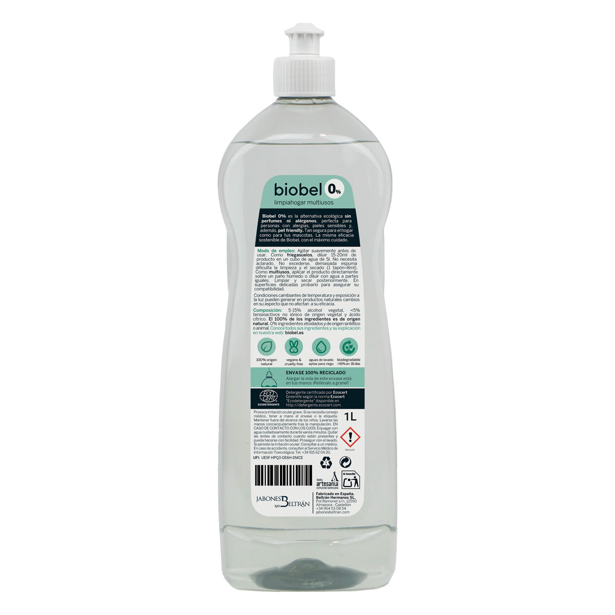 Koncentrat do czyszczenia domu Biobel 0% 1 l