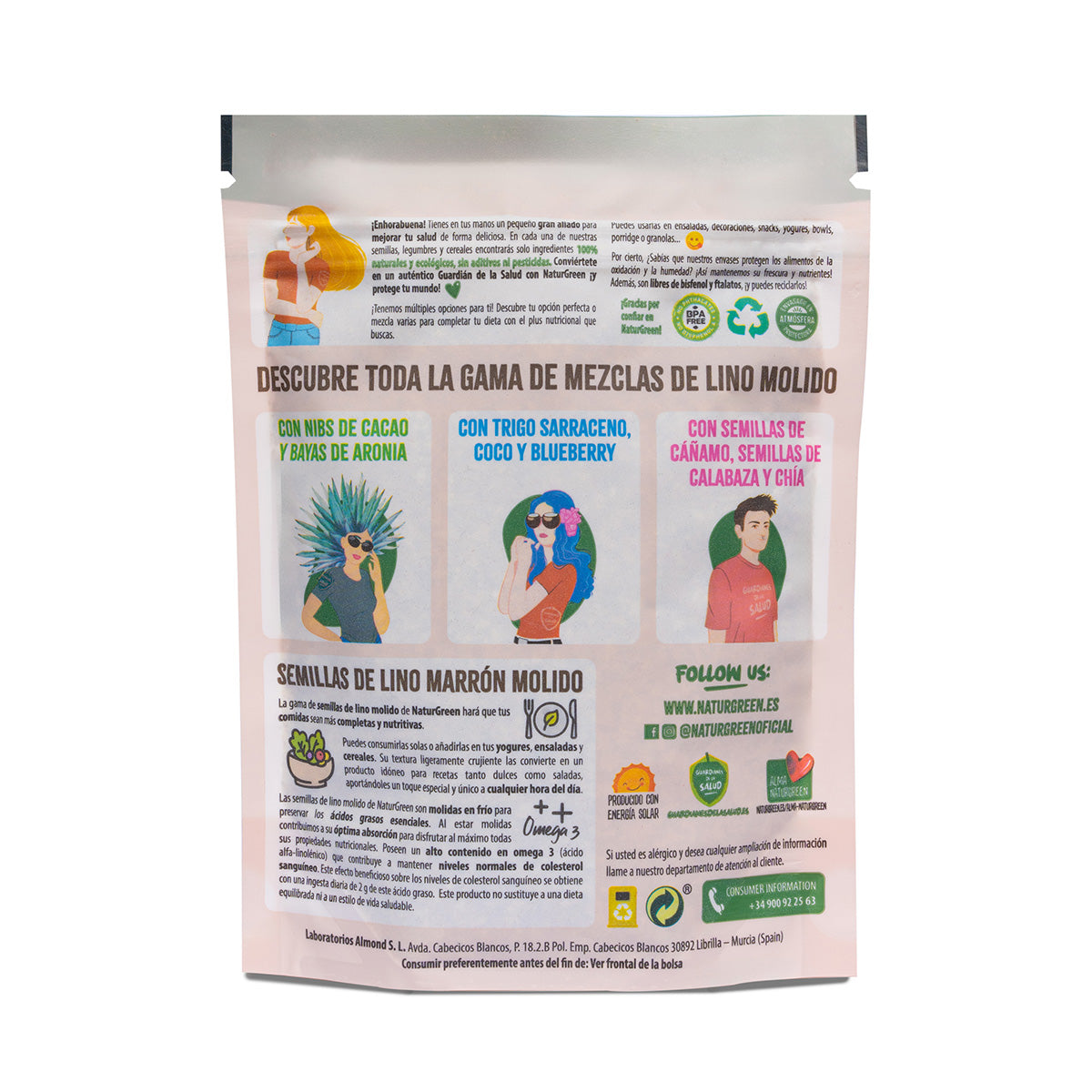 Leinsamen, Hanfsamen, Kürbiskerne und Chiasamen Bio NaturGreen 150 g
