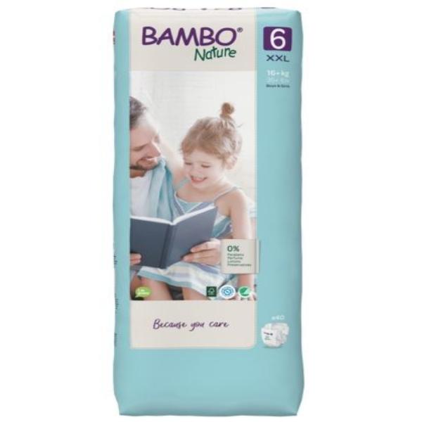 Pieluchy T6 XXL Plus (+16 kg) Bambo Nature 40 szt.