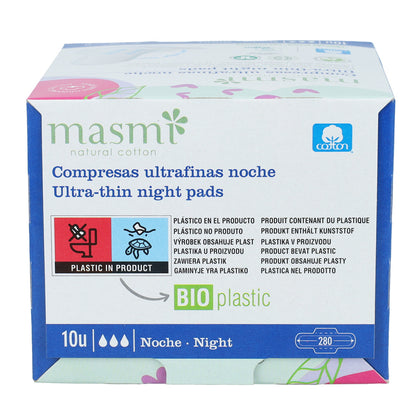 Ultra nachtverbanden 100% katoen Masmi 10 stuks