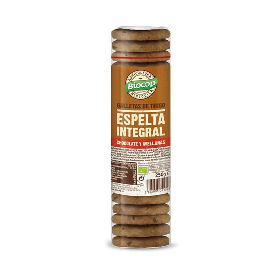 Galleta Trigo Espelta Integral con Chocolate y Avellanas Bio Biocop 250 g
