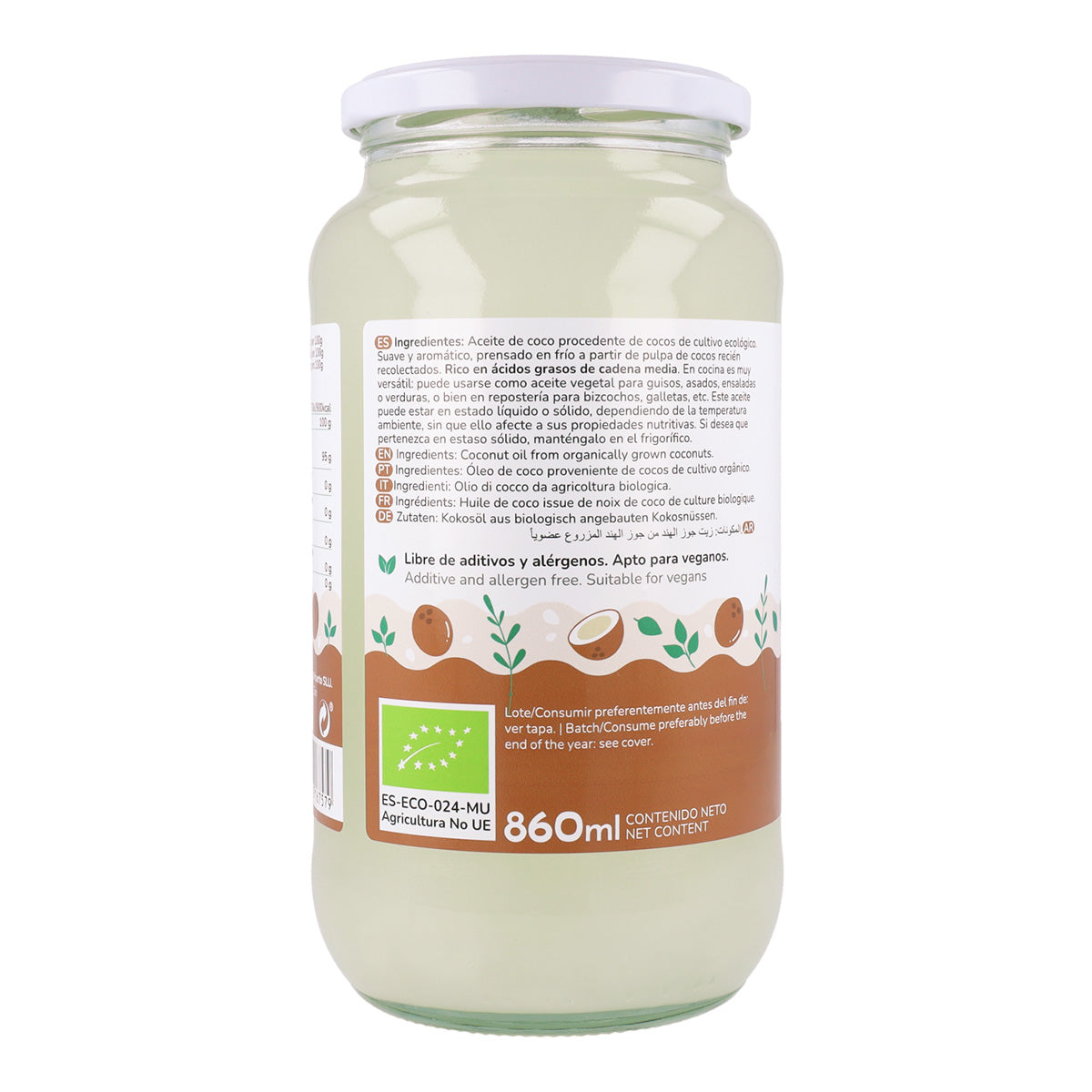 Pack 3x Virgin coconut oil ECO Planeta Huerto 1L