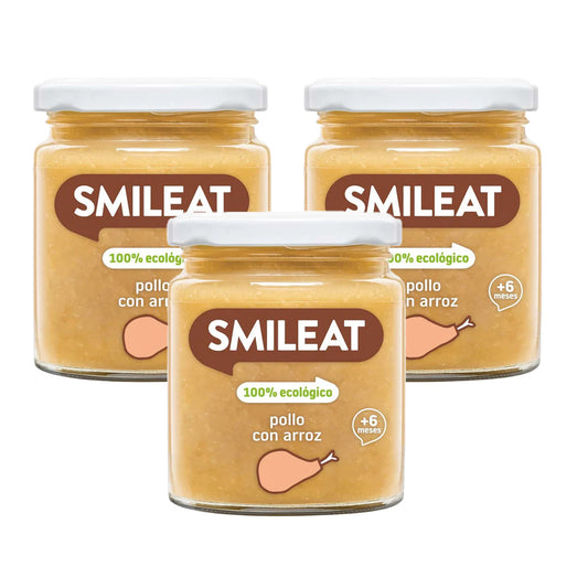 Pack of 3 Smileat Organic Chicken and Rice Jars +6 months 230g