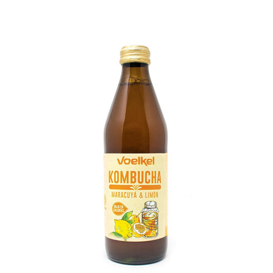 Kombucha med passionsfrukt och citron, ekologisk, Voelkel, 330 ml