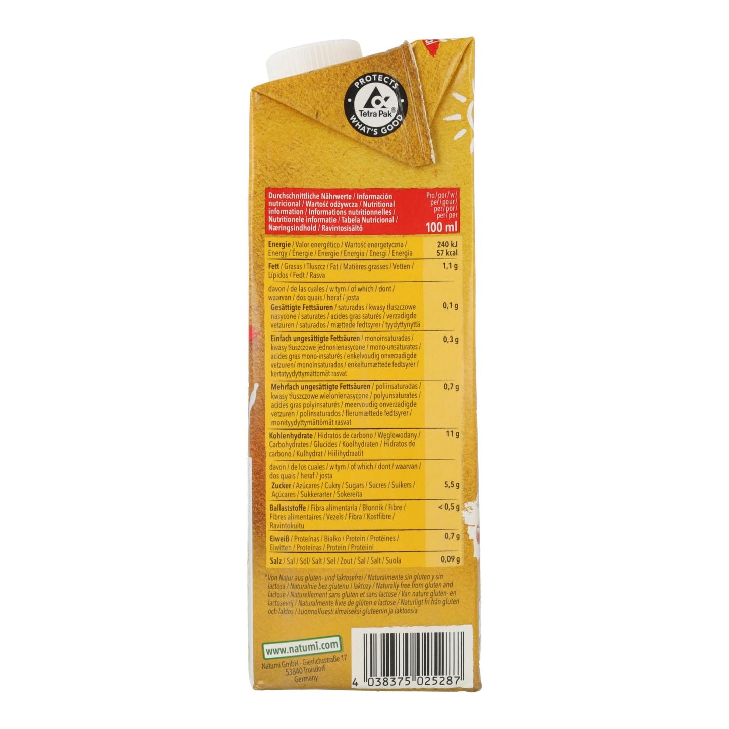 Lot de 6 boissons au millet bio Natumi 1 L