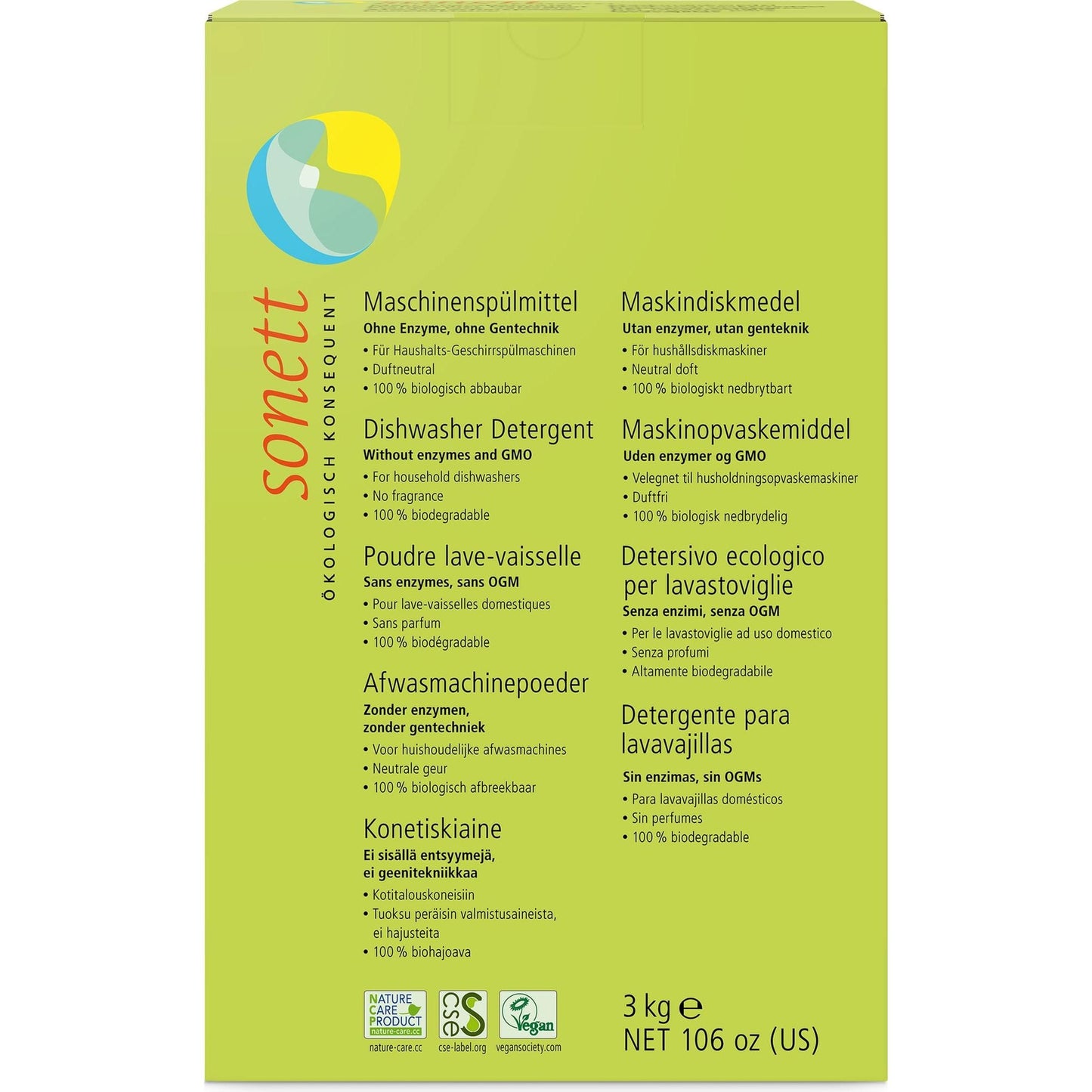 Sonett Dishwasher Powder 3 kg