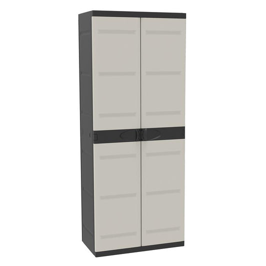 Kast met 4 planken 70 cm Titanium Plastiken Zwart (gereviseerd)