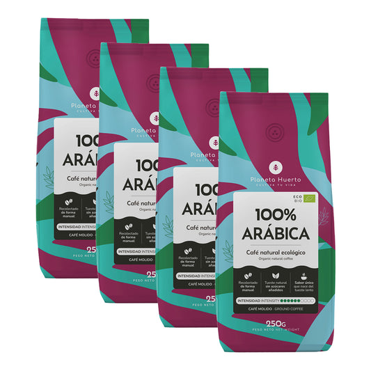 Pakiet 4x Kawa mielona Eco 100% Arabica Planeta Huerto 250 g
