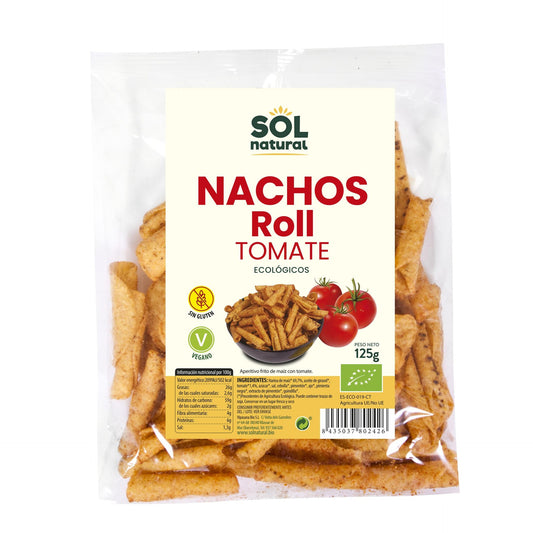Nachos Roll van maïs en tomaat, biologisch, glutenvrij, Sol Natural 125 g