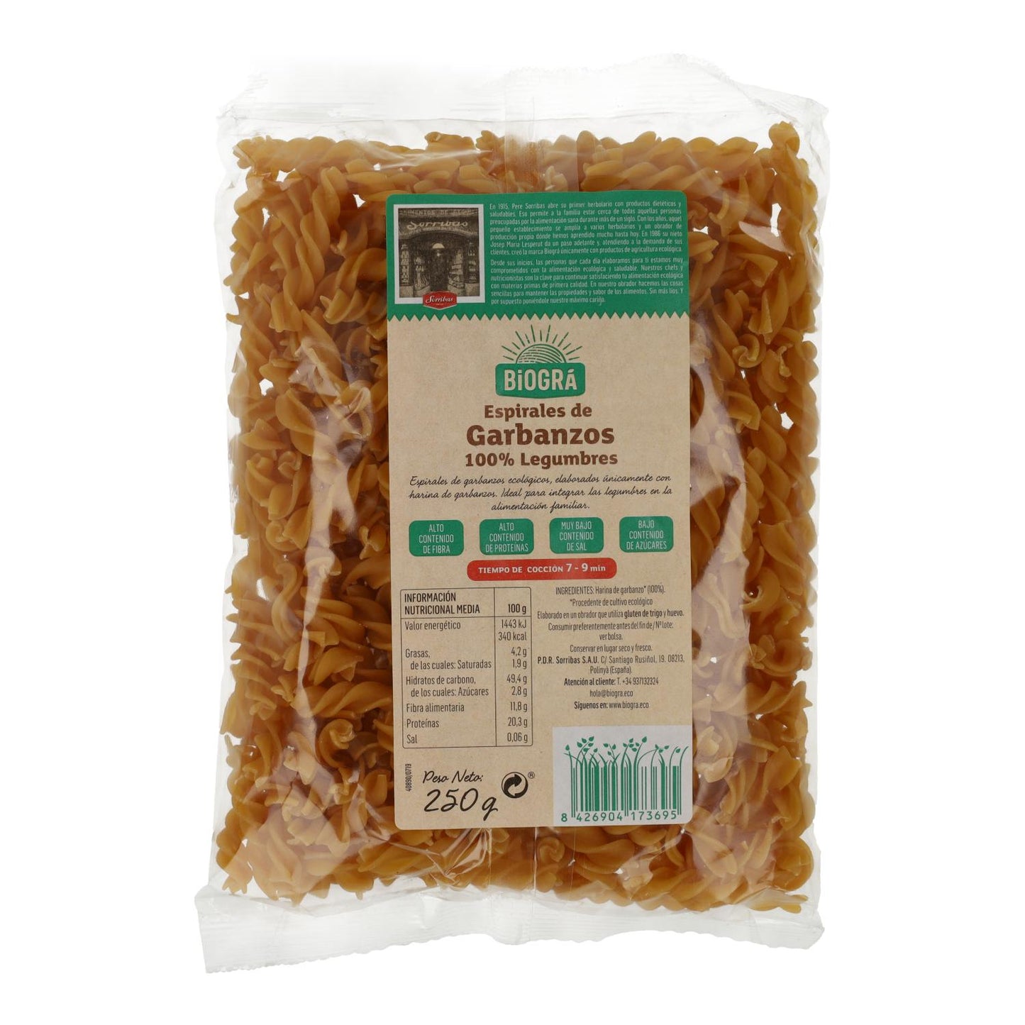 Spirale di ceci Biográ BIO 250 g