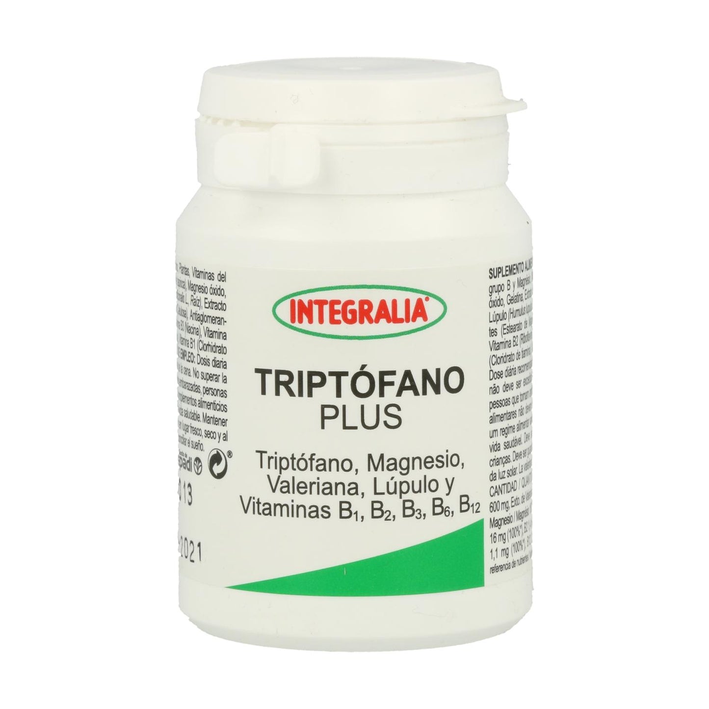 Tryptofan Plus z magnezem, walerianą i witaminami B Integralia, 50 kapsułek