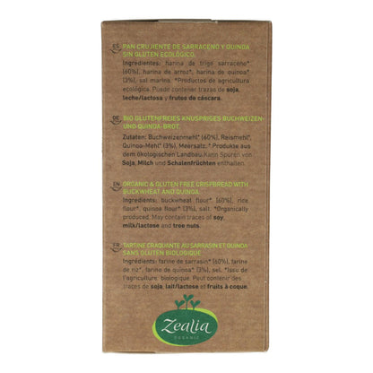 Glutenfreie Bio-Cracker aus Buchweizen und Quinoa Zealia 120 g