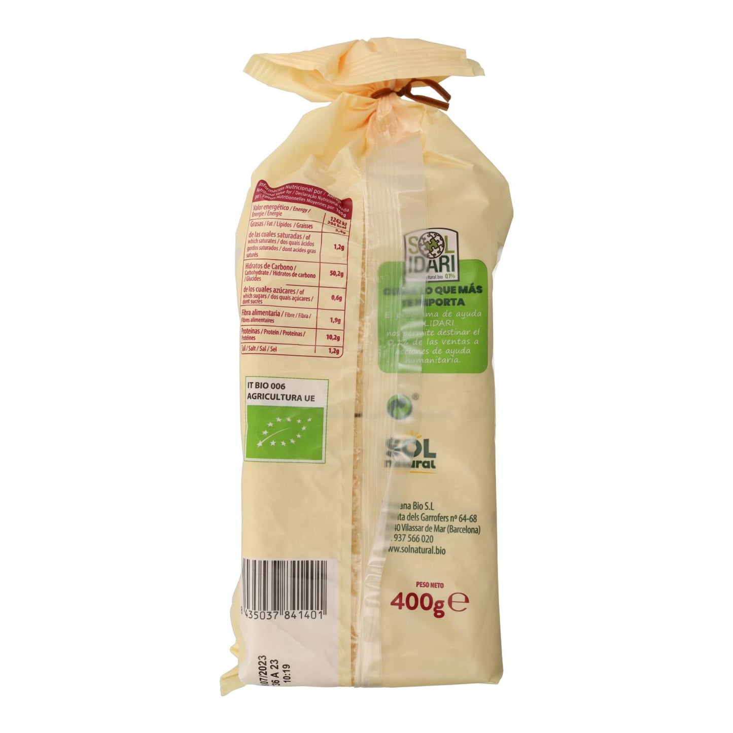 Biologisch speltbrood Sol Natural 400 g