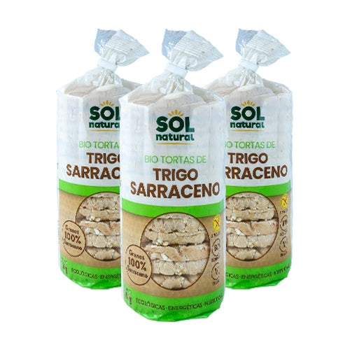 3er-Pack glutenfreie Bio-Buchweizen-Pfannkuchen Sol Natural 100 g