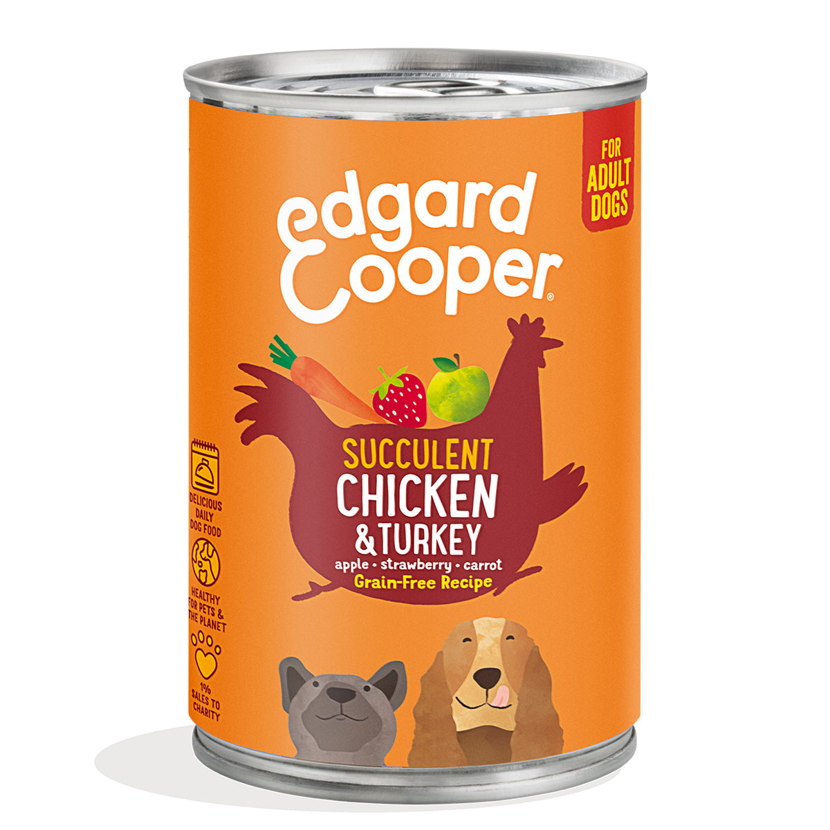 Nourriture humide pour chiens au poulet et à la dinde Edgard & Cooper 400 g