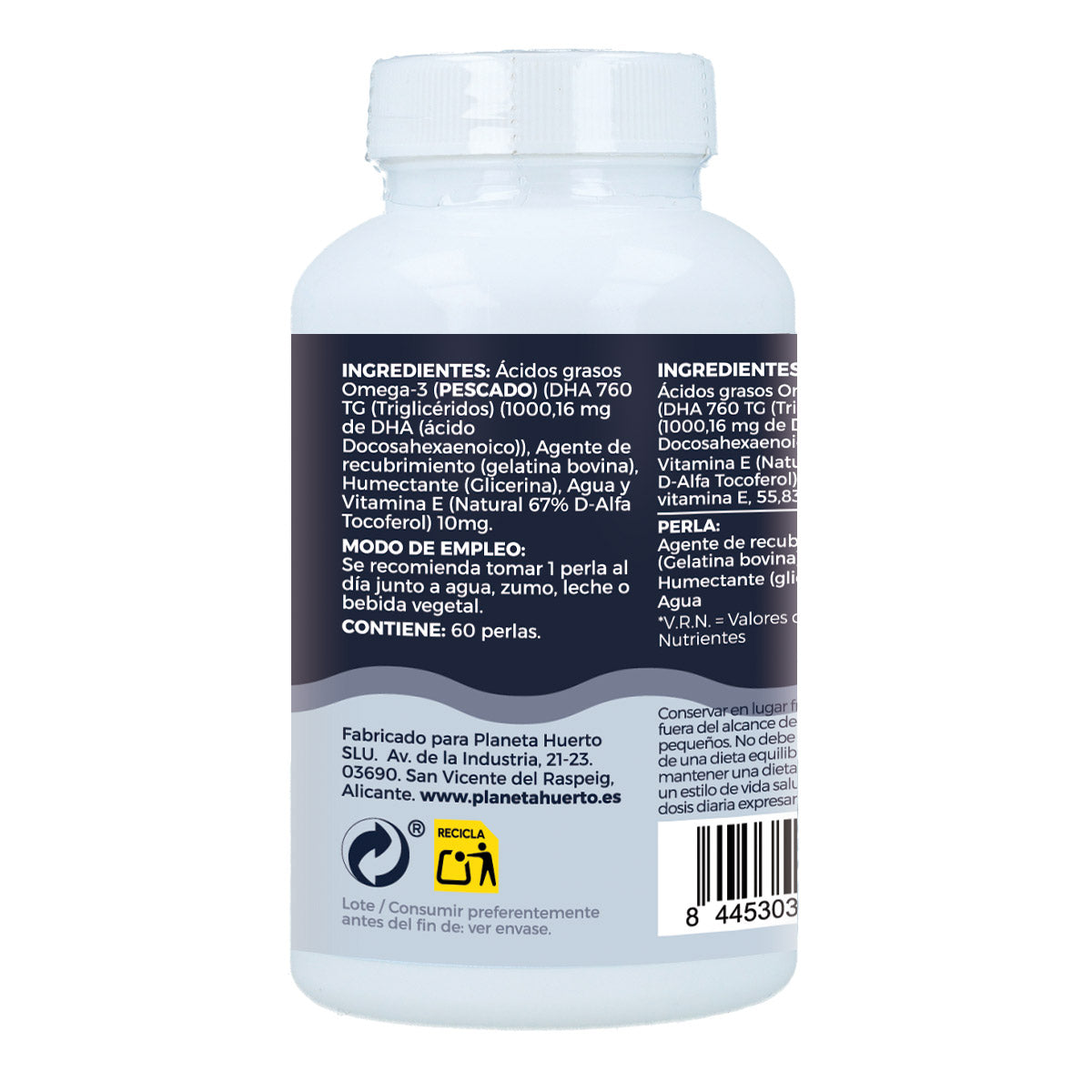 DHA 1000 mg Planeta Huerto 60 pearls