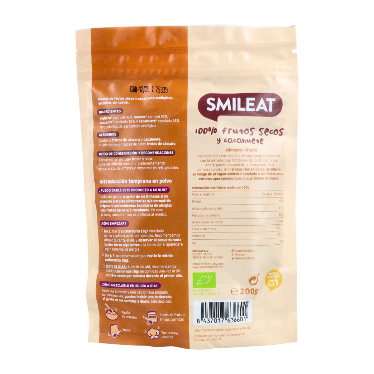 Organic Smileat Mixed Nuts and Peanut Powder 200 g