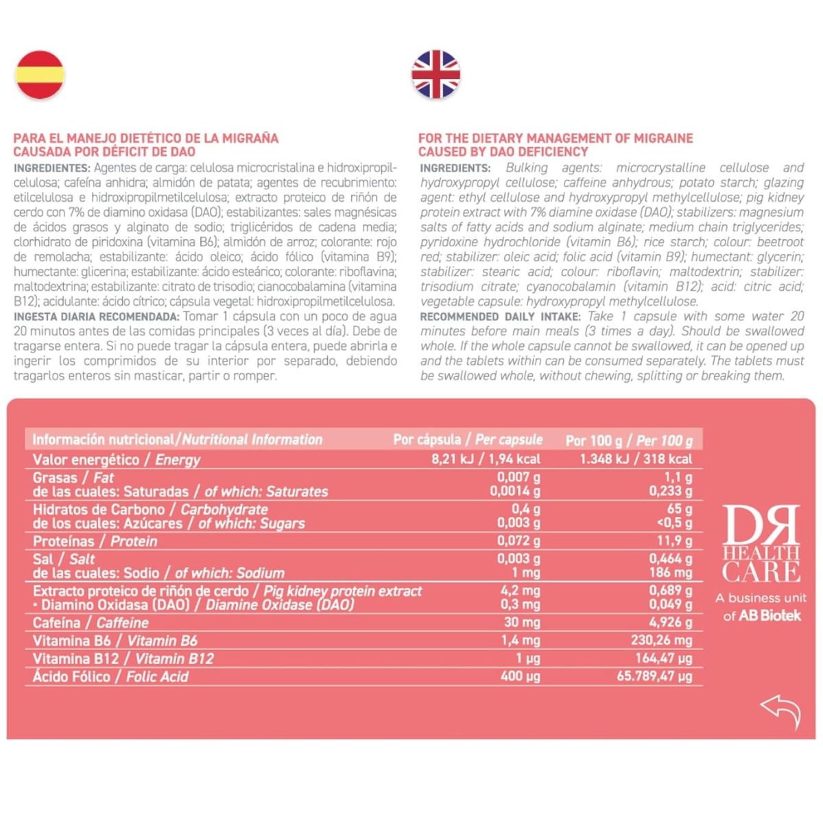 DAOhead® 60 kapslar med magsyreresistenta tabletter