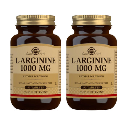 Pack of 2 L-Arginine, 90 tablets of 1000mg