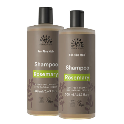 Confezione da 2 shampoo al rosmarino per capelli fini Urtekram 500 ml