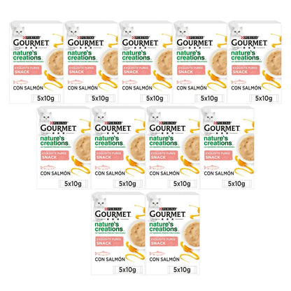 Zestaw 11 x GOURMET Nature's Creations Wyśmienity płynny puree z łososiem i marchewką 5x10 g