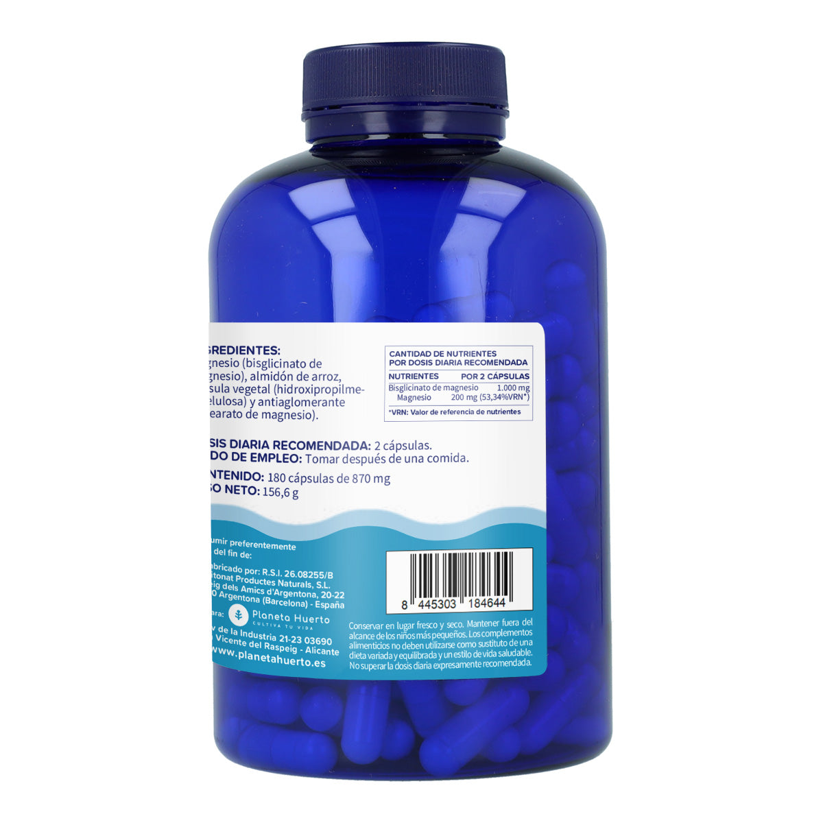 Confezione 2xMagnesio bisglicinato 500 mg Planet Orchard 180 capsule