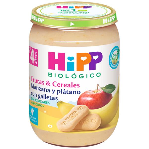 Zestaw 3 słoiczków ekologicznych jabłek i bananów z ciasteczkami +4 miesiące HiPP 190 g