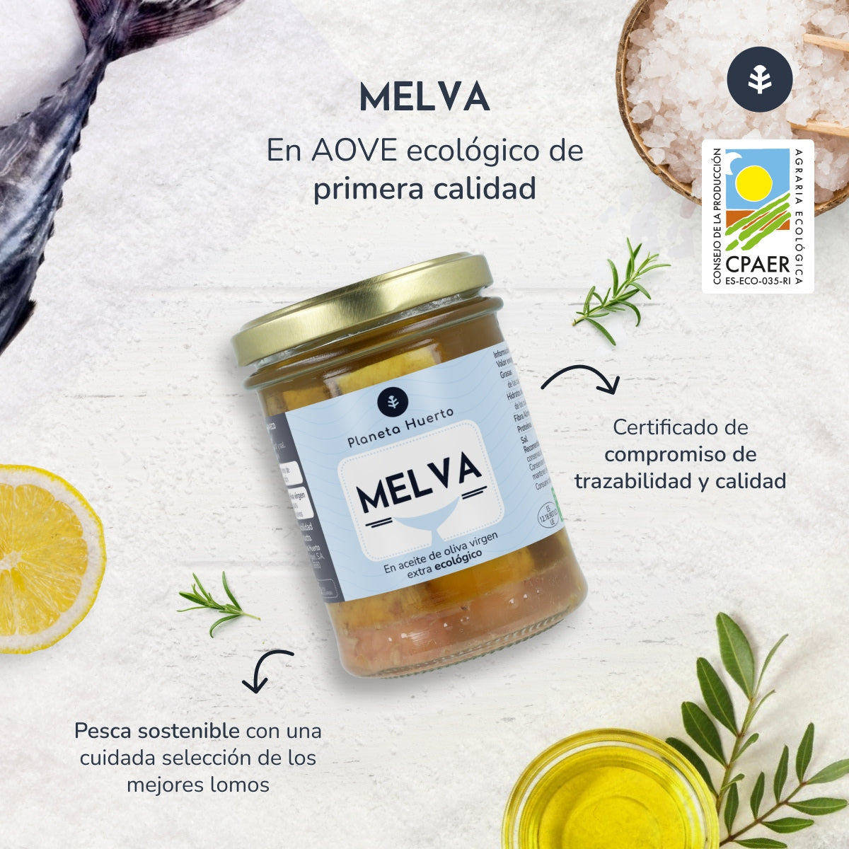 Zestaw 12x Melva w oliwie z oliwek extra virgin ECO Planeta Huerto 190 g