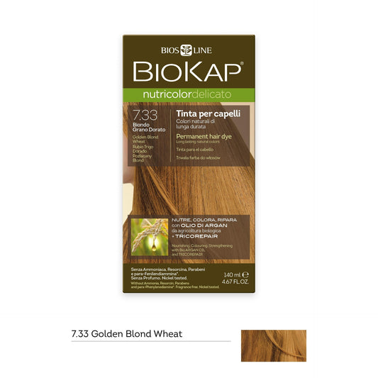 Delicato Dye 7.33 Biokap Golden Wheat Blonde Hair Dye 140 ml