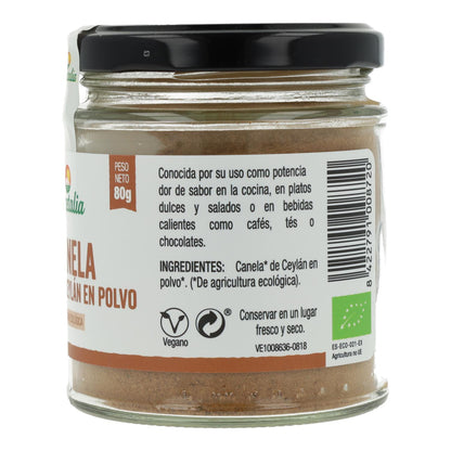 Cannelle de Ceylan en poudre Bio Vegetalia 80 g