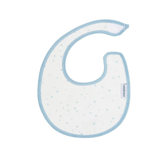 Bavoir rond avec velcro Ciel bleu étoiles Étoiles roses