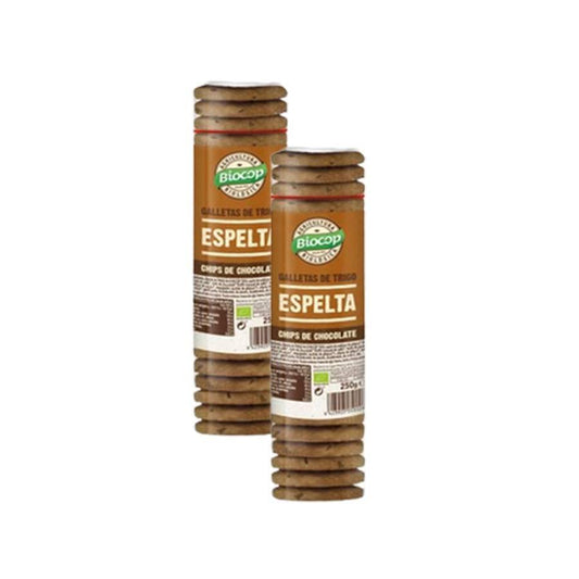 2er-Pack Dinkelkekse mit Schokoladenstückchen Biocop 250 g