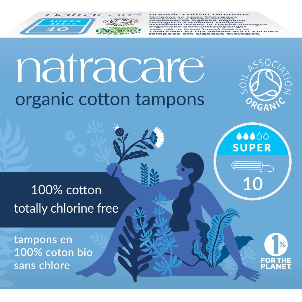 Tampons bio super sans applicateur Natracare 10 unités