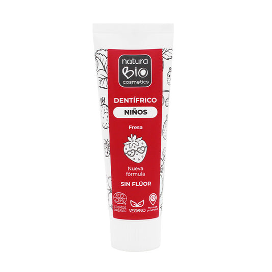Dentifrico Niños 75 Fresa Sin Fluor Naturabio, NATURABIO, 75 ml