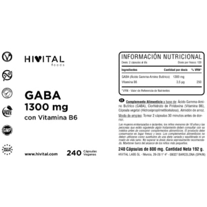 Gaba 1300 mg 240 vegane Kapseln Hivital