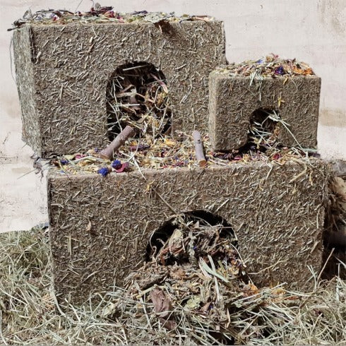 Maisonnette remplie de foin, snack pour lapins et rongeurs Ribero petite