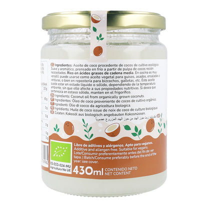 Lot de 5 huiles de coco ECO Planeta Huerto 430 ml