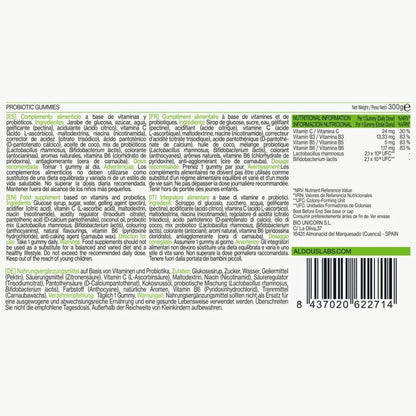 Probiotiques avec vitamines en gommes à mâcher saveur mûre Aldous Bio 120 gommes