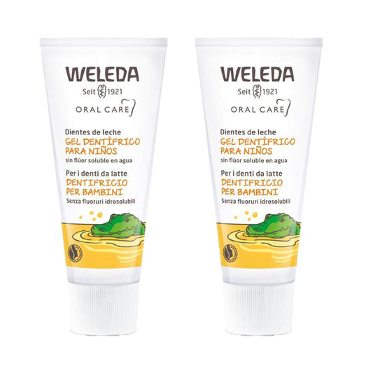 Confezione da 2 dentifrici speciali per bambini Weleda 50 ml