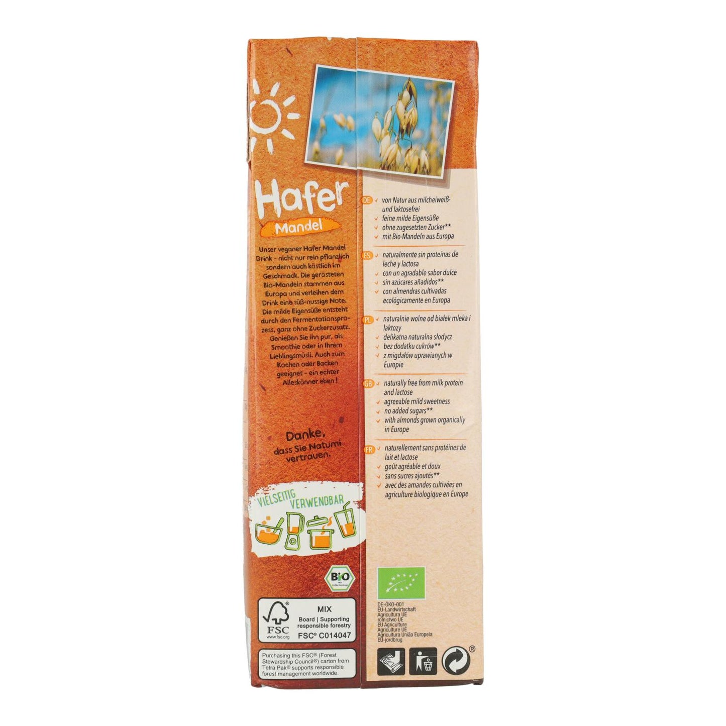 Natumi biologische haver- en amandeldrank 1 l